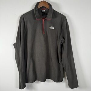 The North Face 1/4 Zip Pullover Fleece Men's Large Gray Casual Warm